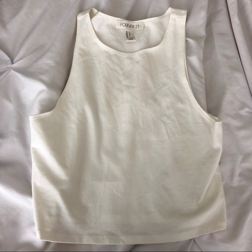 High Neck White Tank Top